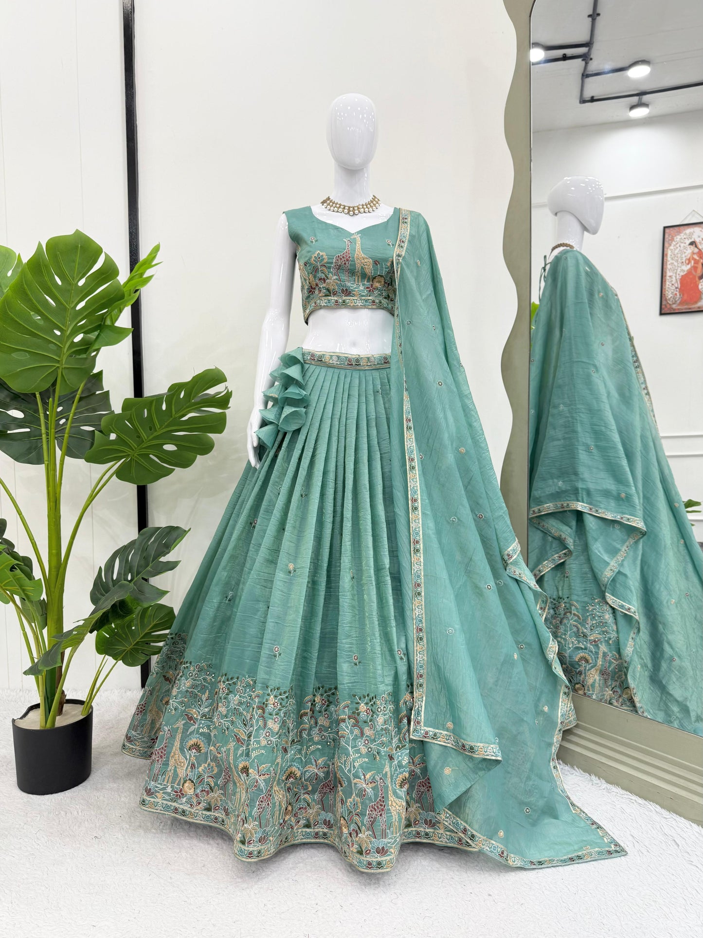 Gold Crush Embroidered Lehenga Set