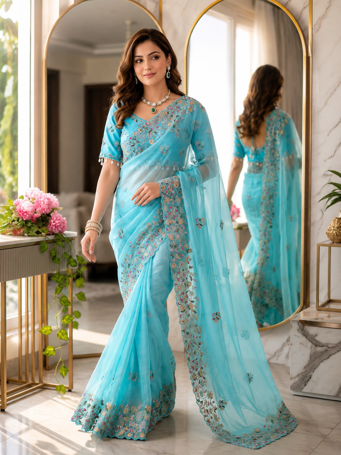 Jasmin Soft Fendy Chiffon Embroidery Saree