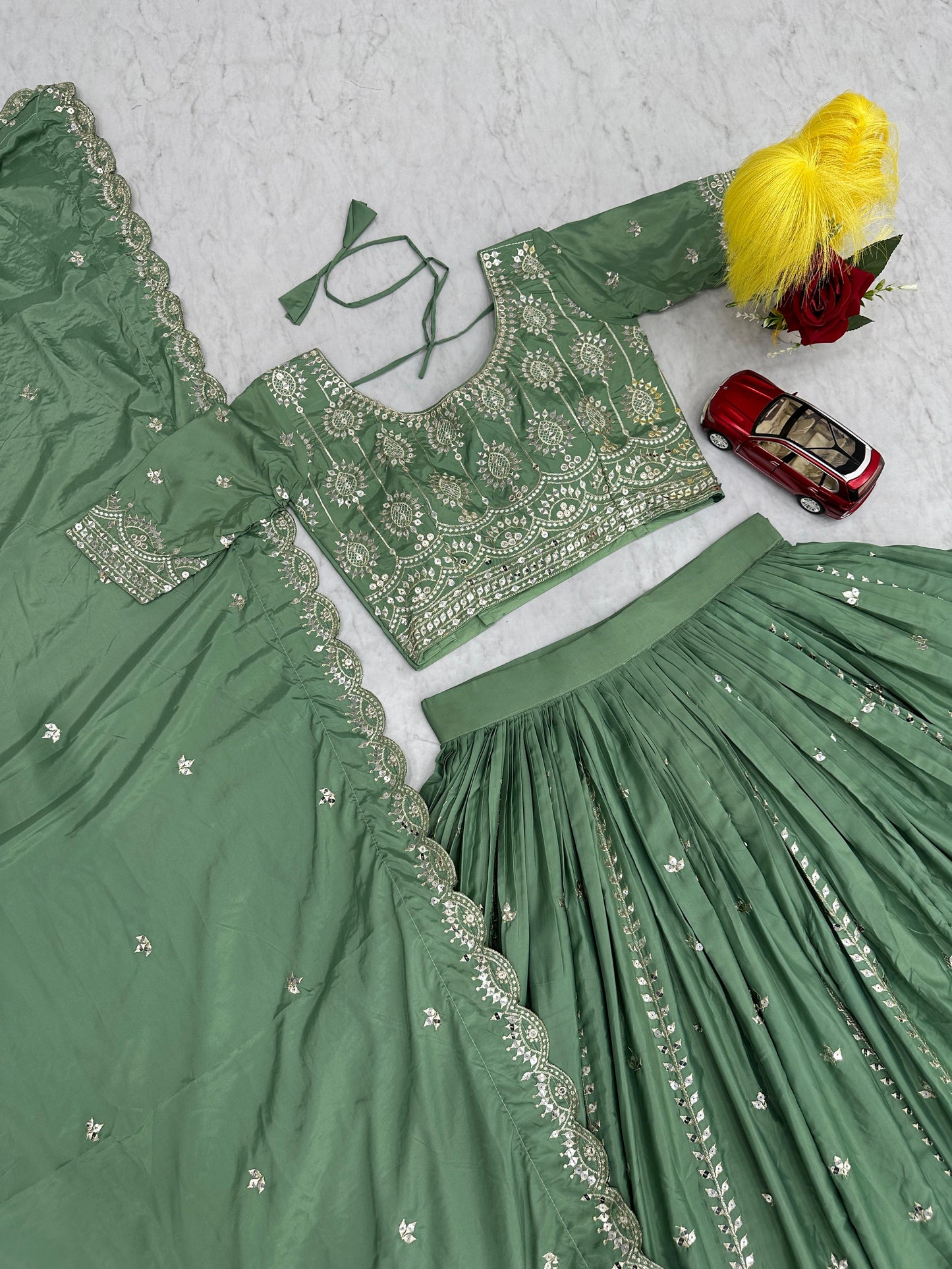 Festival Special Pure Crepe Silk Lehenga Choli With Heavy 7mm Embroidery Sequence Work
