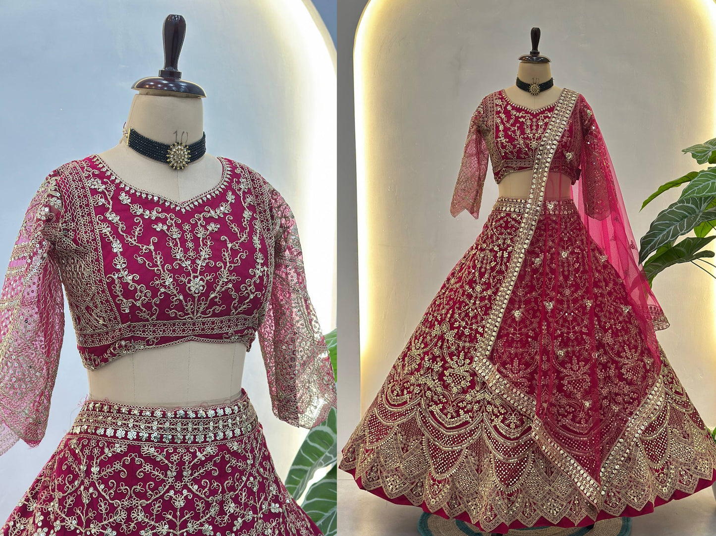 Premium Butterfly Net Designer Lehenga Choli with Heavy Embroidery (3 Colours)