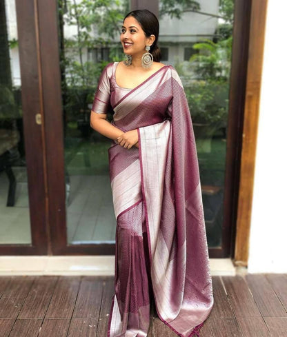 Wine Silk Saree