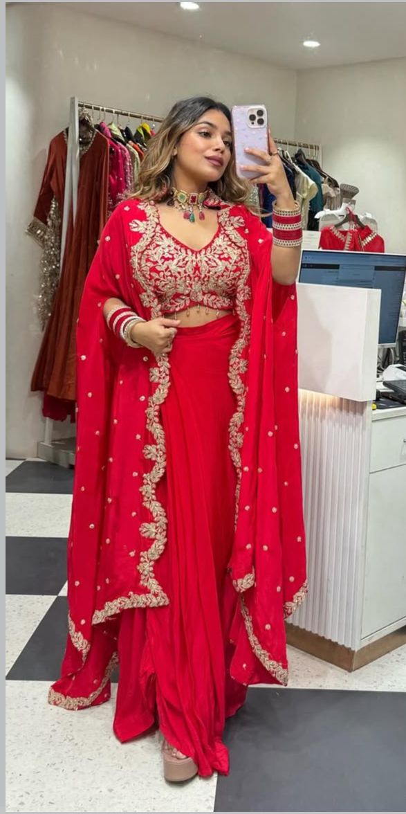 Party Wear Dhoti Lehenga Set