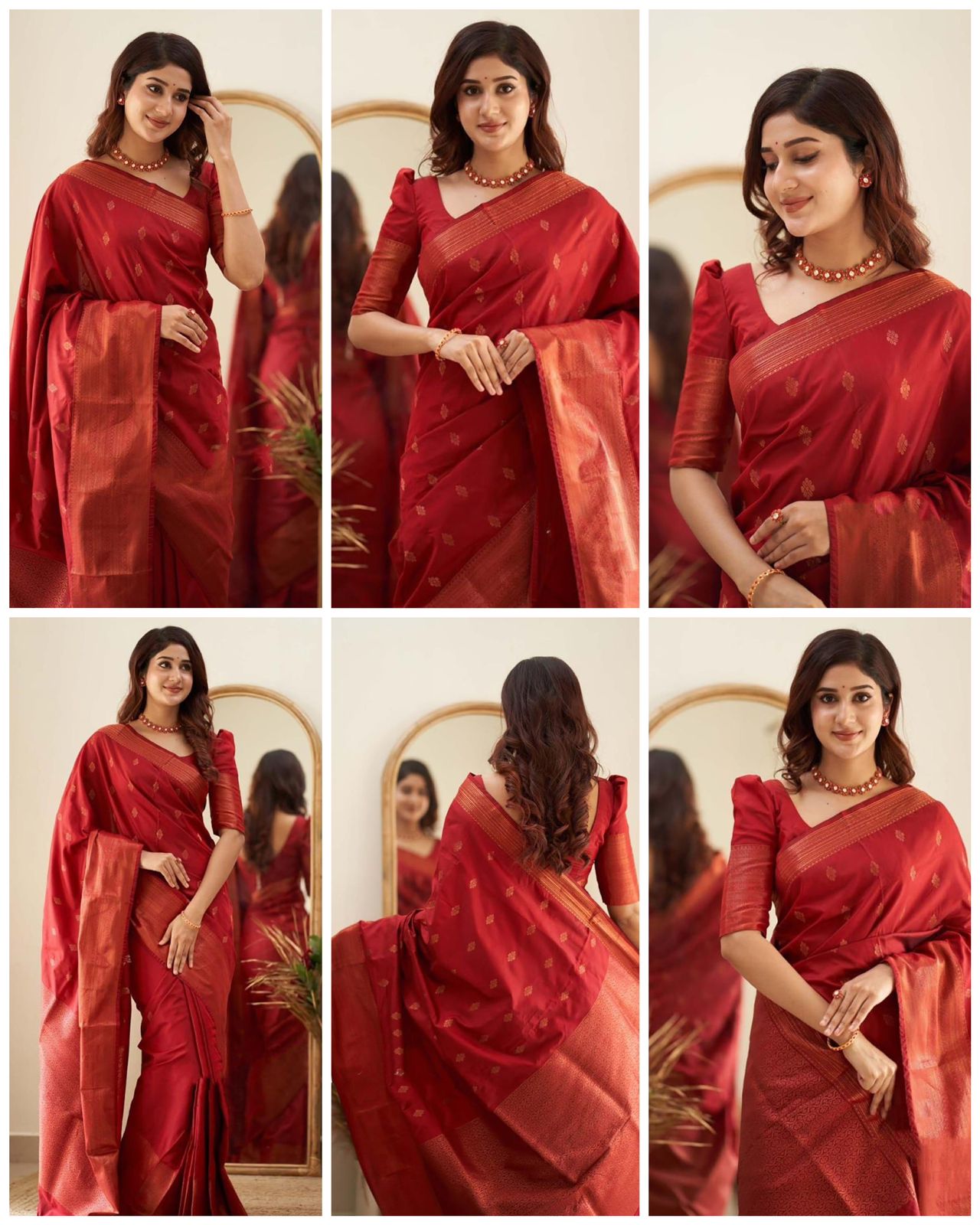 Maroon Cotton Silk Saree