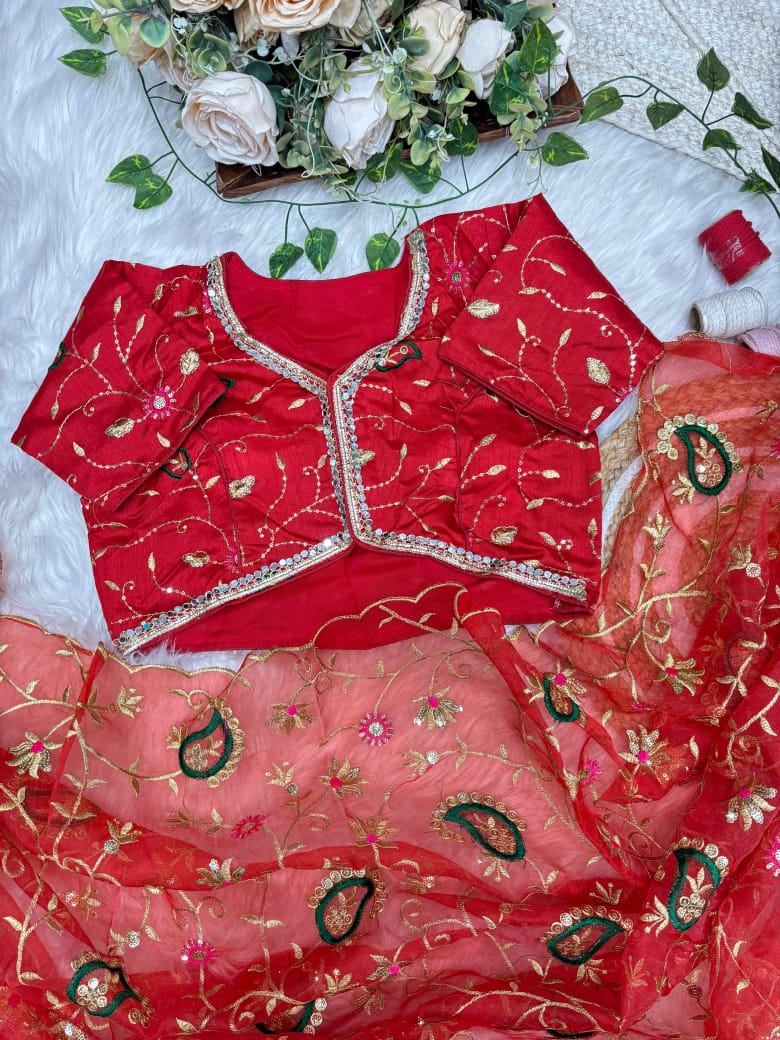 Tissue Silk Mirror Work Saree