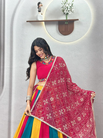 Navratri Special 6 Meter Lehenga Choli with Vintage Dupatta