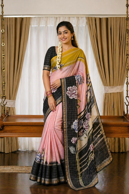 Super Hit Mysore Silk Floral Print Saree Collection