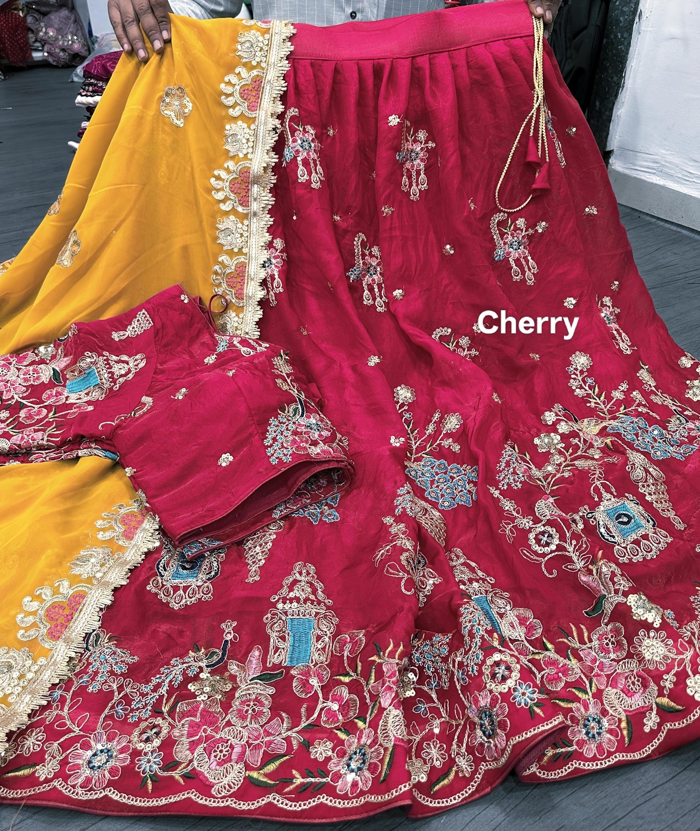 Crystal Silk Heavy Embroidered Festival Lehenga Choli with Dupatta (4 Colors)