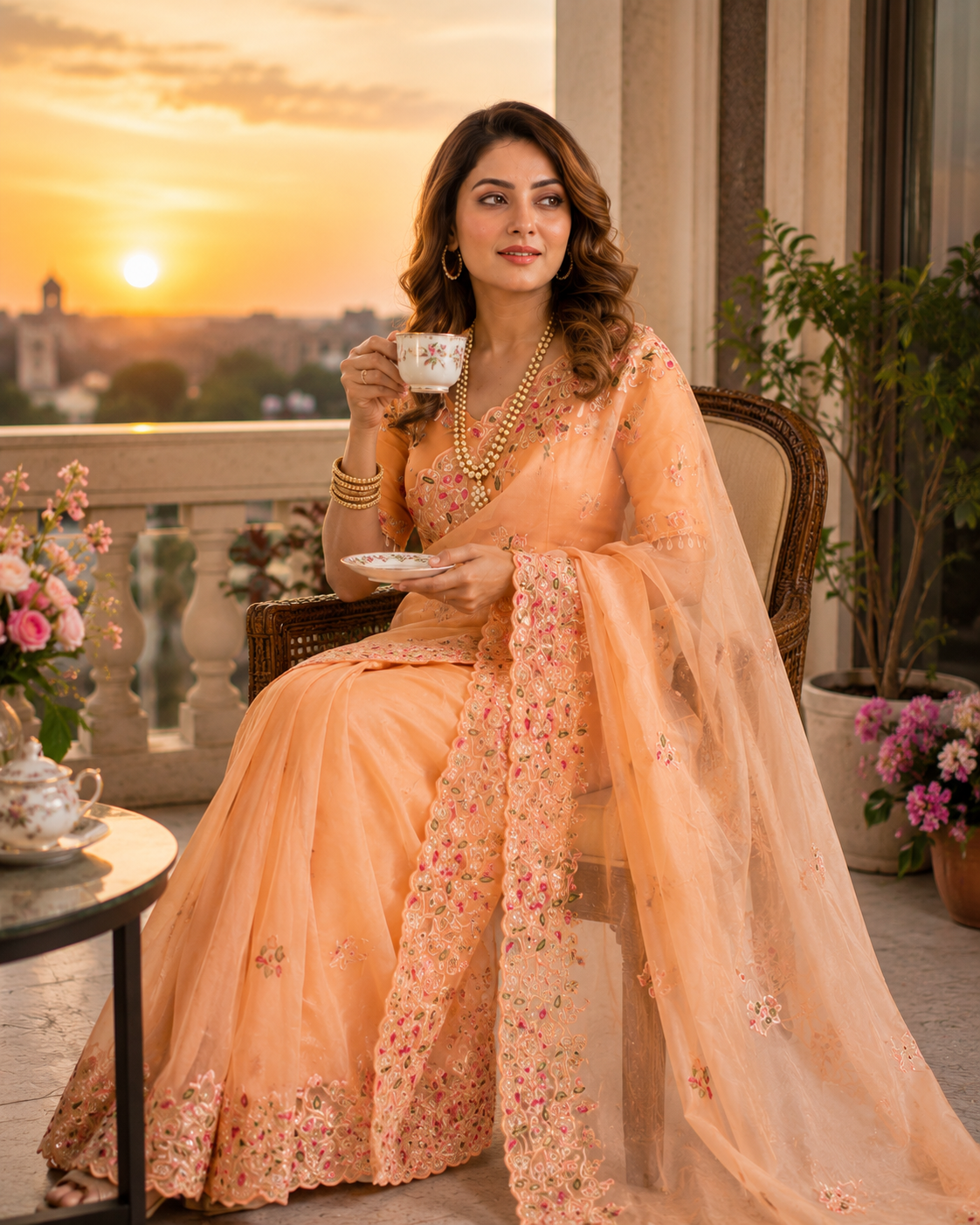 Jasmin Soft Fendy Chiffon Embroidery Saree