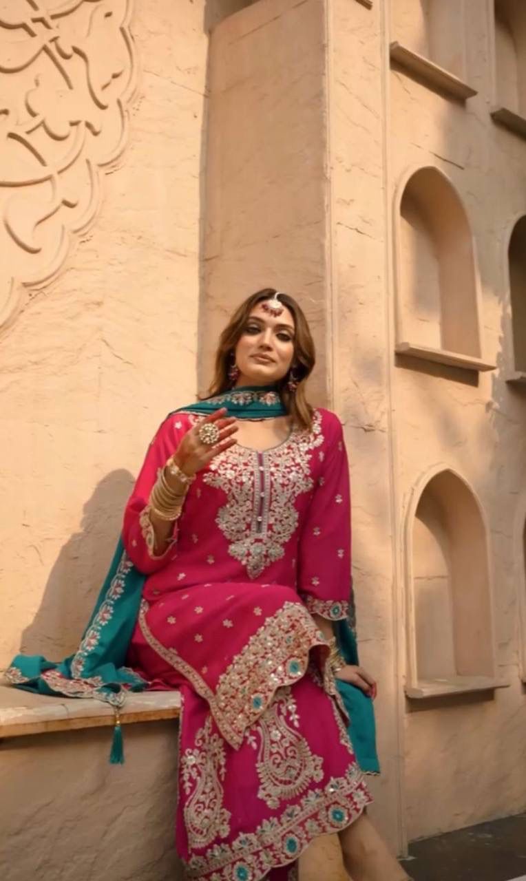 Designer Party Wear Plazzo Suit Set