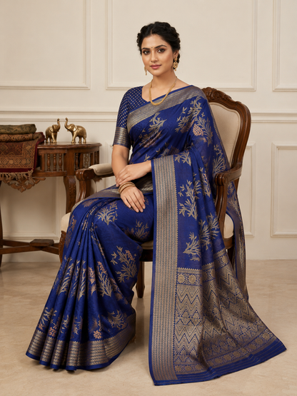 Graceful Floral Woven Saree