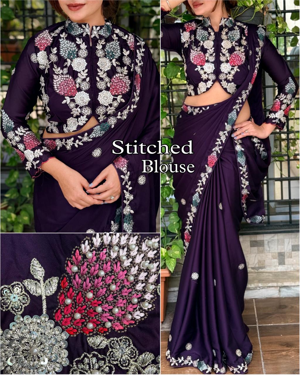 Nivea Designer Embroidery Saree