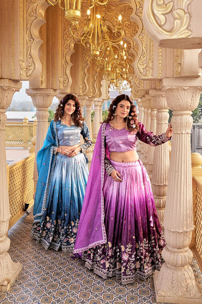 Gold Crush Embroidered Lehenga Choli Set
