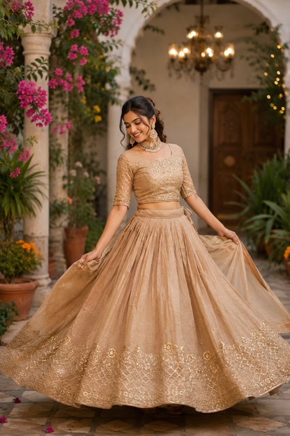 Women's Embroidered Wedding Lehenga Choli Set