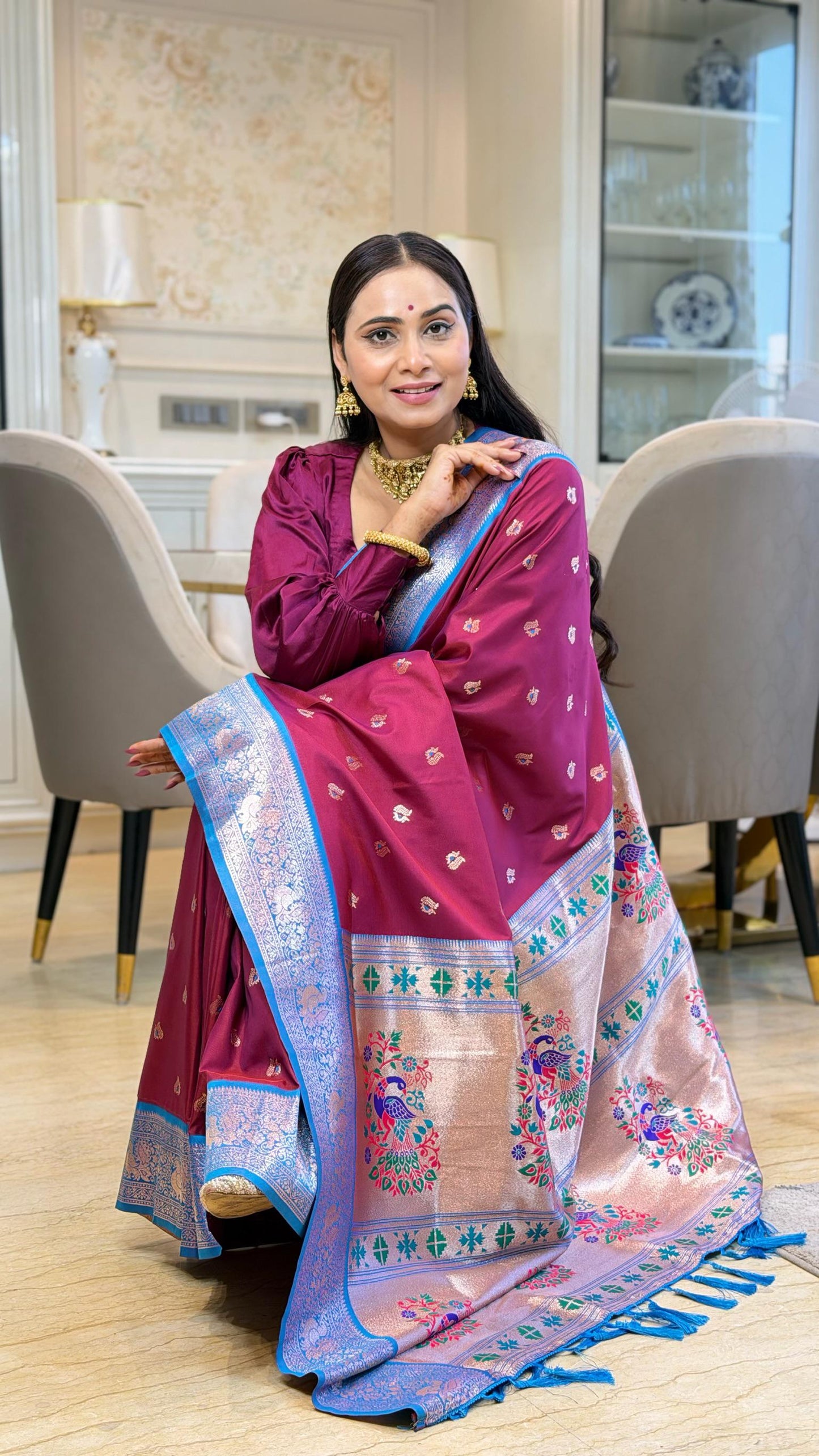 Paithani Silk Peacock Border Saree
