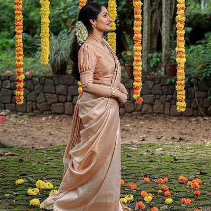 Peach Silk Saree