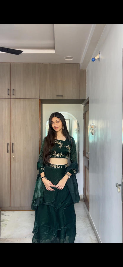 3-Piece Party Wear Lehenga Set