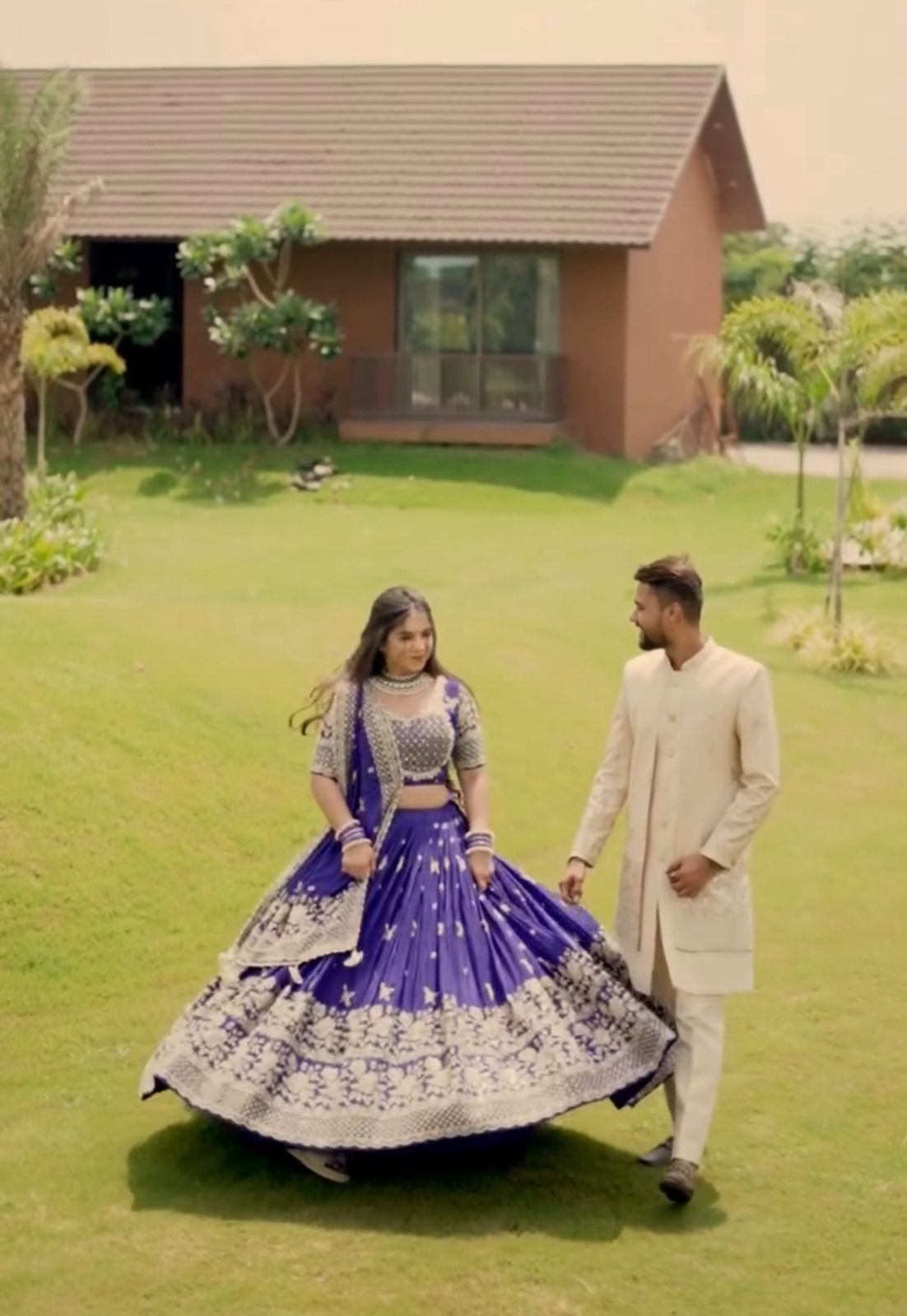 Royal Blue Chinon Embroidered Festival Lehenga Choli