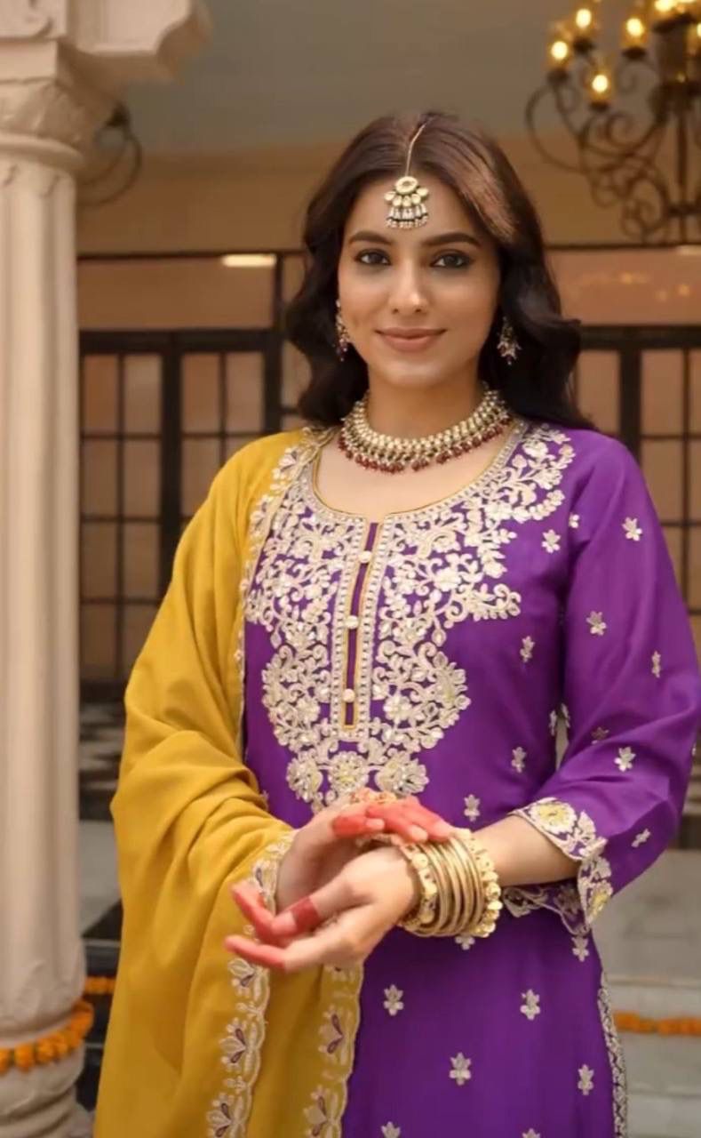 Designer Party Wear Plazzo Suit Set