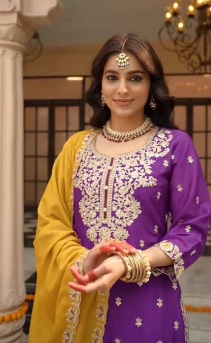 Designer Party Wear Plazzo Suit Set