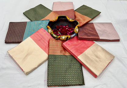 Green Red Silk Saree