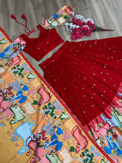 Kalamkari Georgette Lehenga Choli