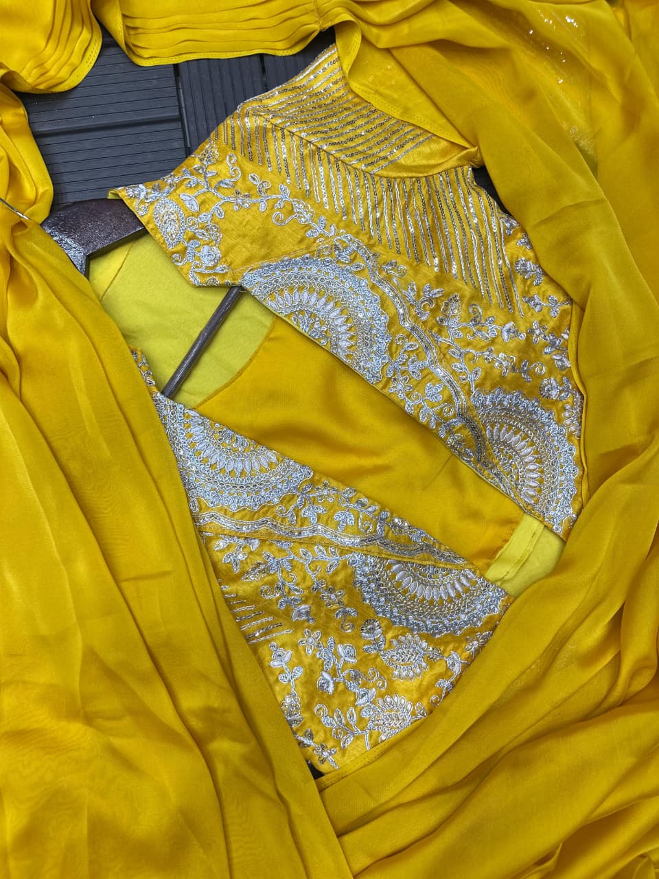 Heavy Rangoli Ready to Wear Saree with Embroidery Sequence Koti