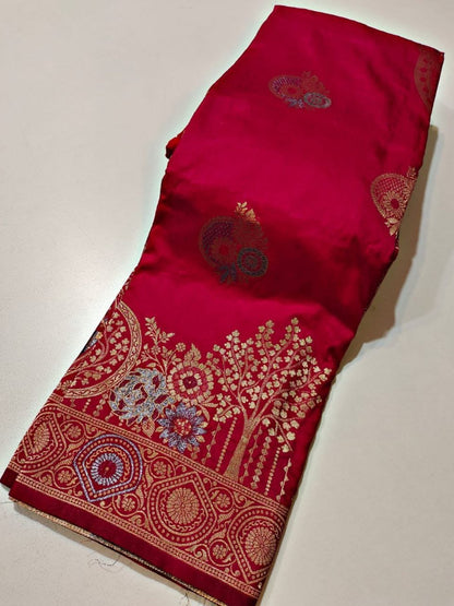 Komal Vol-1 Pure Banarasi Khadi Georgette Silk Zari Weaving Saree