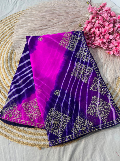 Saavan Special Soft C Multi Leheriya Saree