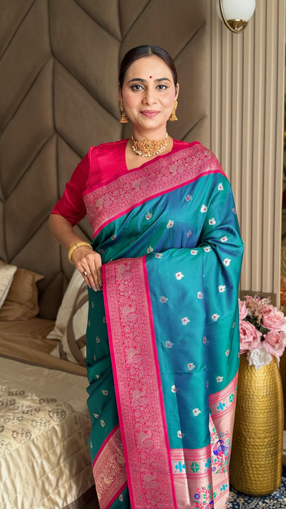 Paithani Silk Peacock Border Saree
