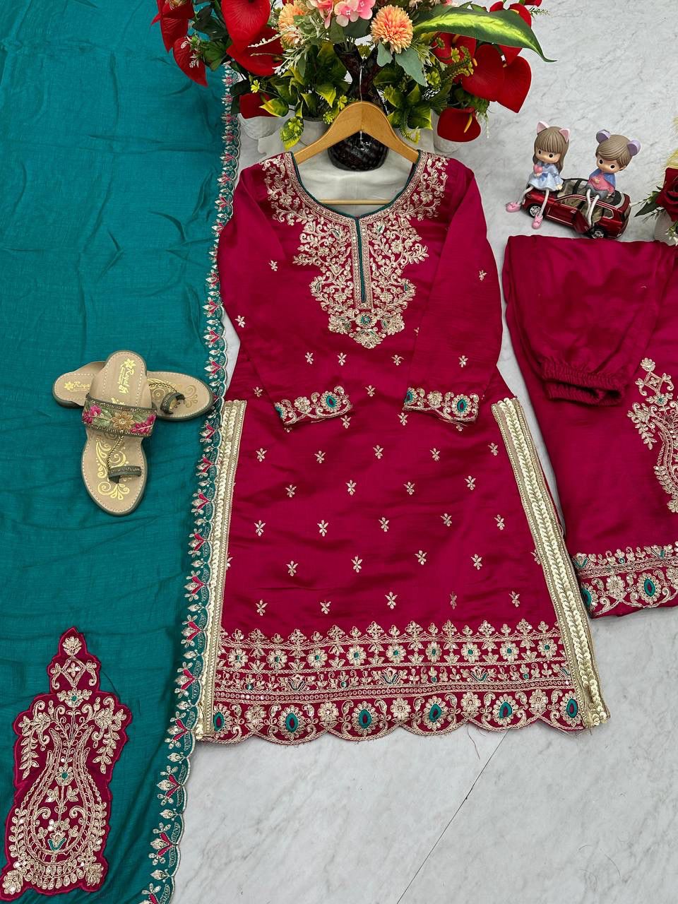 Designer Party Wear Plazzo Suit Set