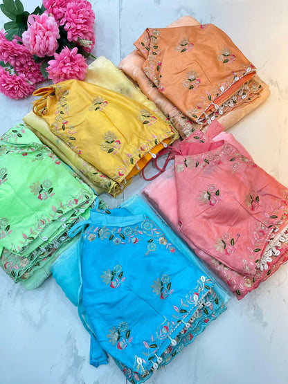 Jasmin Soft Fendy Chiffon Embroidery Saree