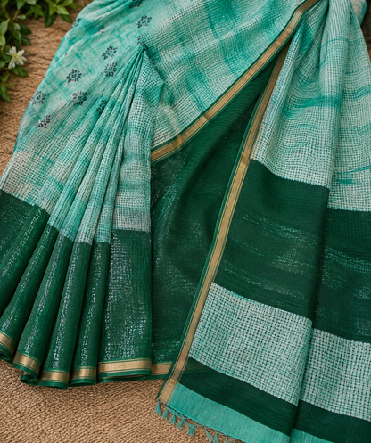 Pathshala Premium Viscose Mul Cotton Printed Saree with Zari Border