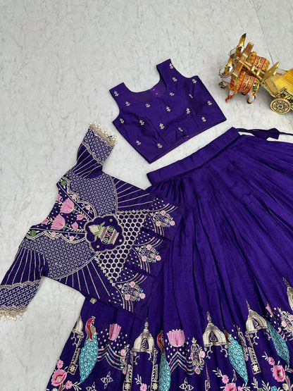Festival Special Lehenga Choli with Designer Koti & Heavy Embroidery Work