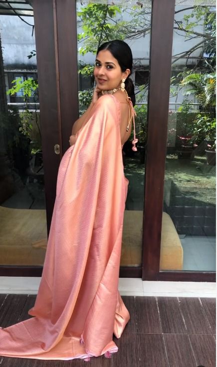 Peach Silk Saree