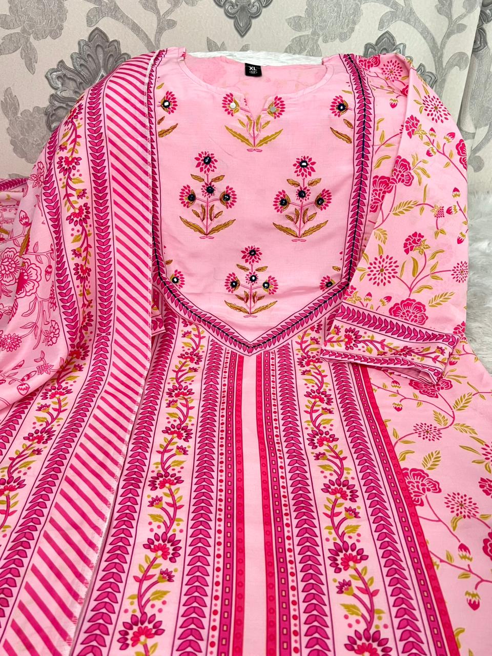 Morgan Silk Digital Print Kurti Pant Dupatta Set