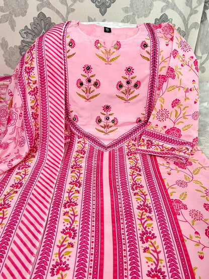 Morgan Silk Digital Print Kurti Pant Dupatta Set