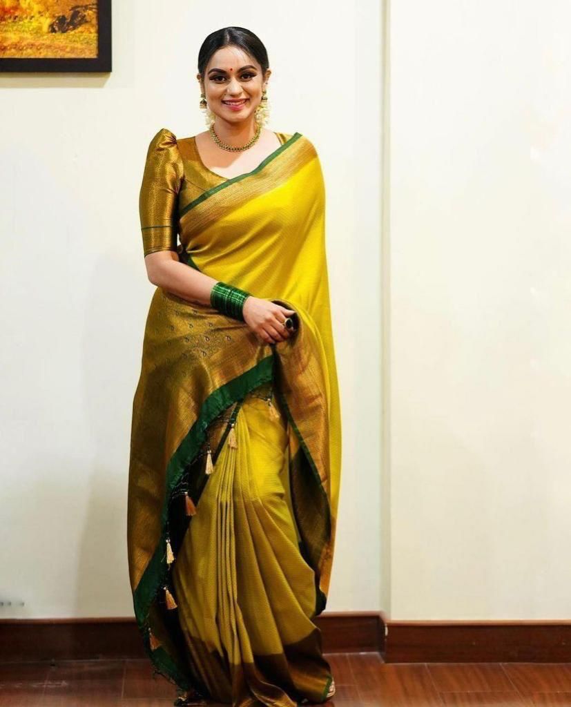 Yellow Silk Saree
