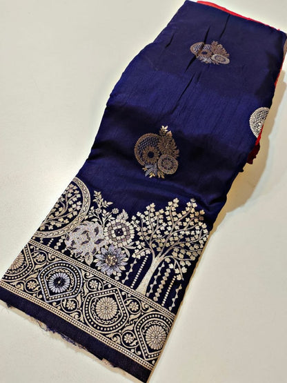 Komal Vol-1 Pure Banarasi Khadi Georgette Silk Zari Weaving Saree
