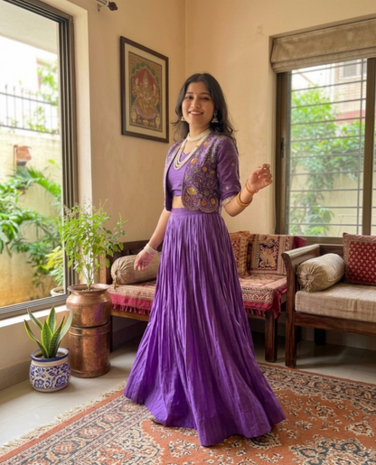 Premium Embroidered Koti Style Lehenga Set
