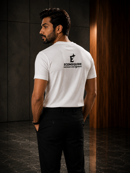 Ecomsquire Premium Cotton T-Shirt Combo Pack for Men (Black & White) | Round Neck Half Sleeve
