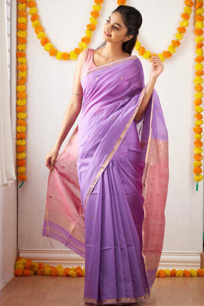 Lavender Pink Festive Saree
