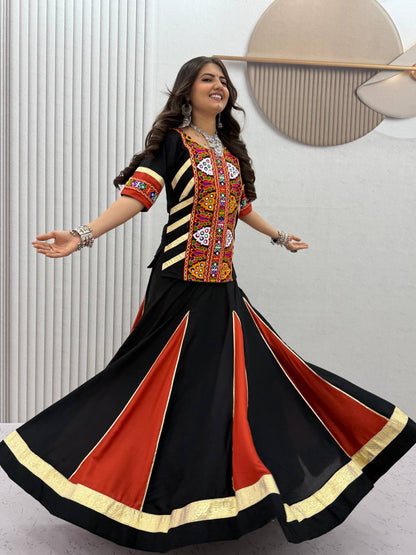 Navratri Special Pure Cotton Kediyu Lehenga Set | 6 Meter Flair | Garba & Dandiya Dress
