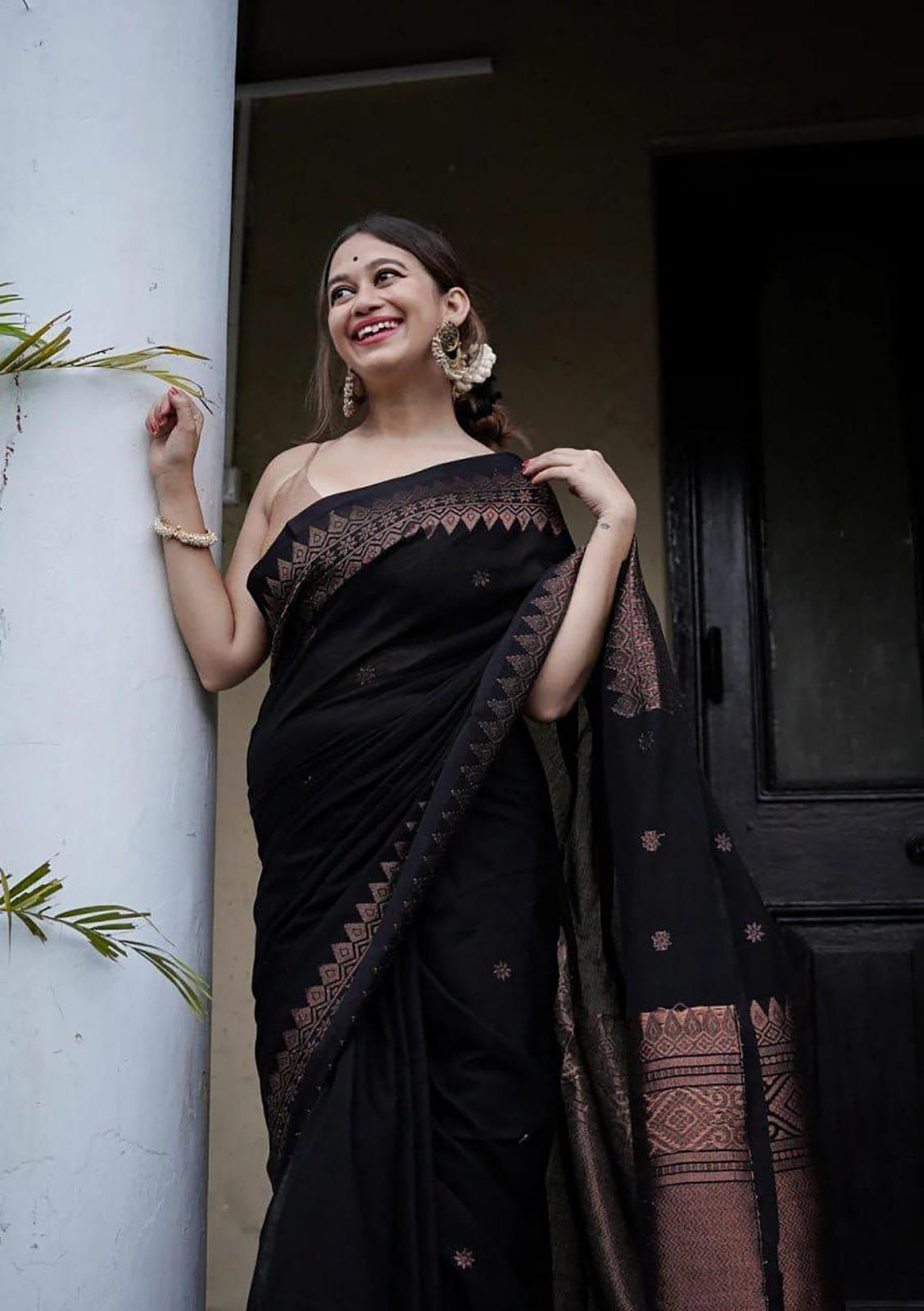 Black Zari Saree