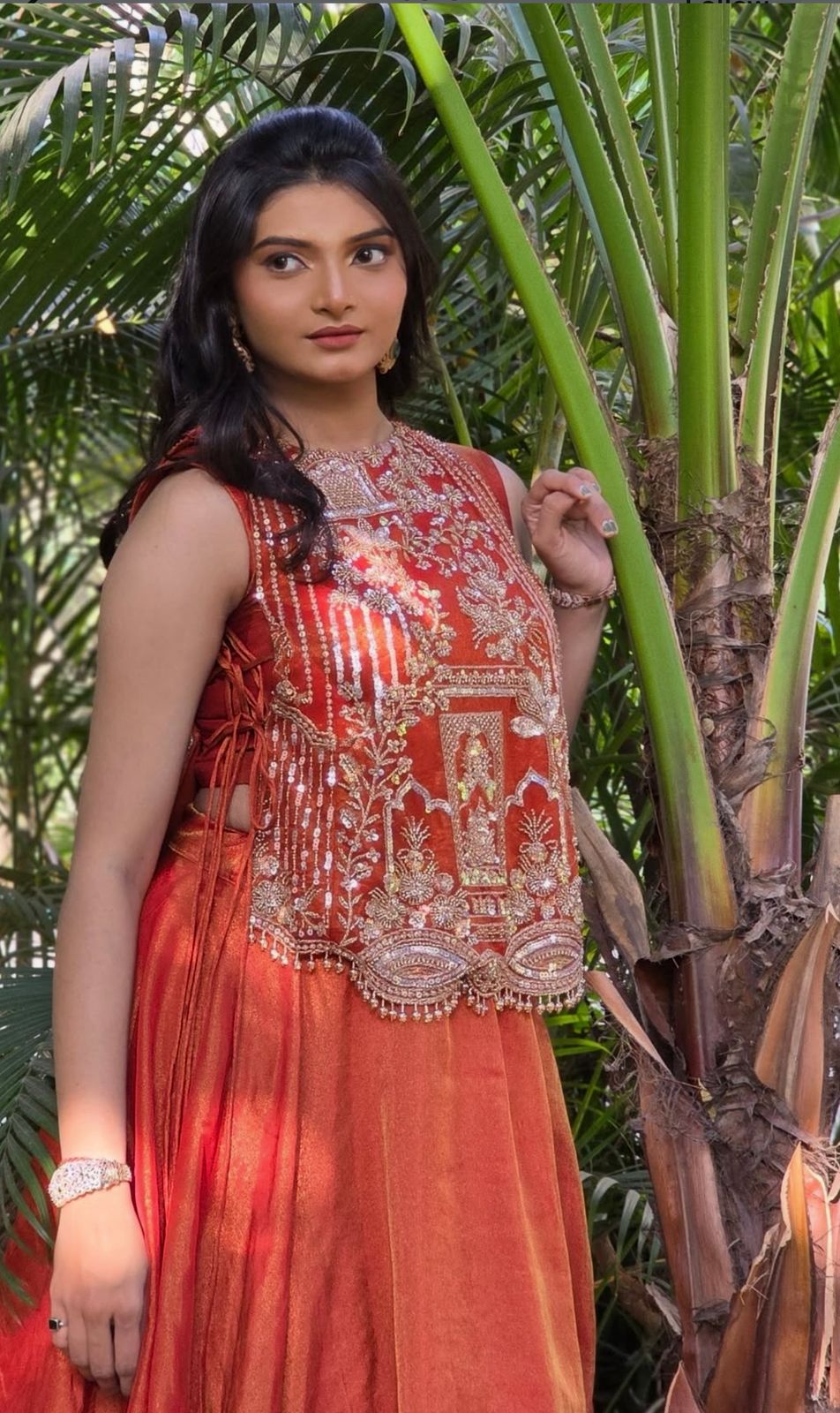 Festival Special Vichitra Silk Embroidered Lehenga Choli Set