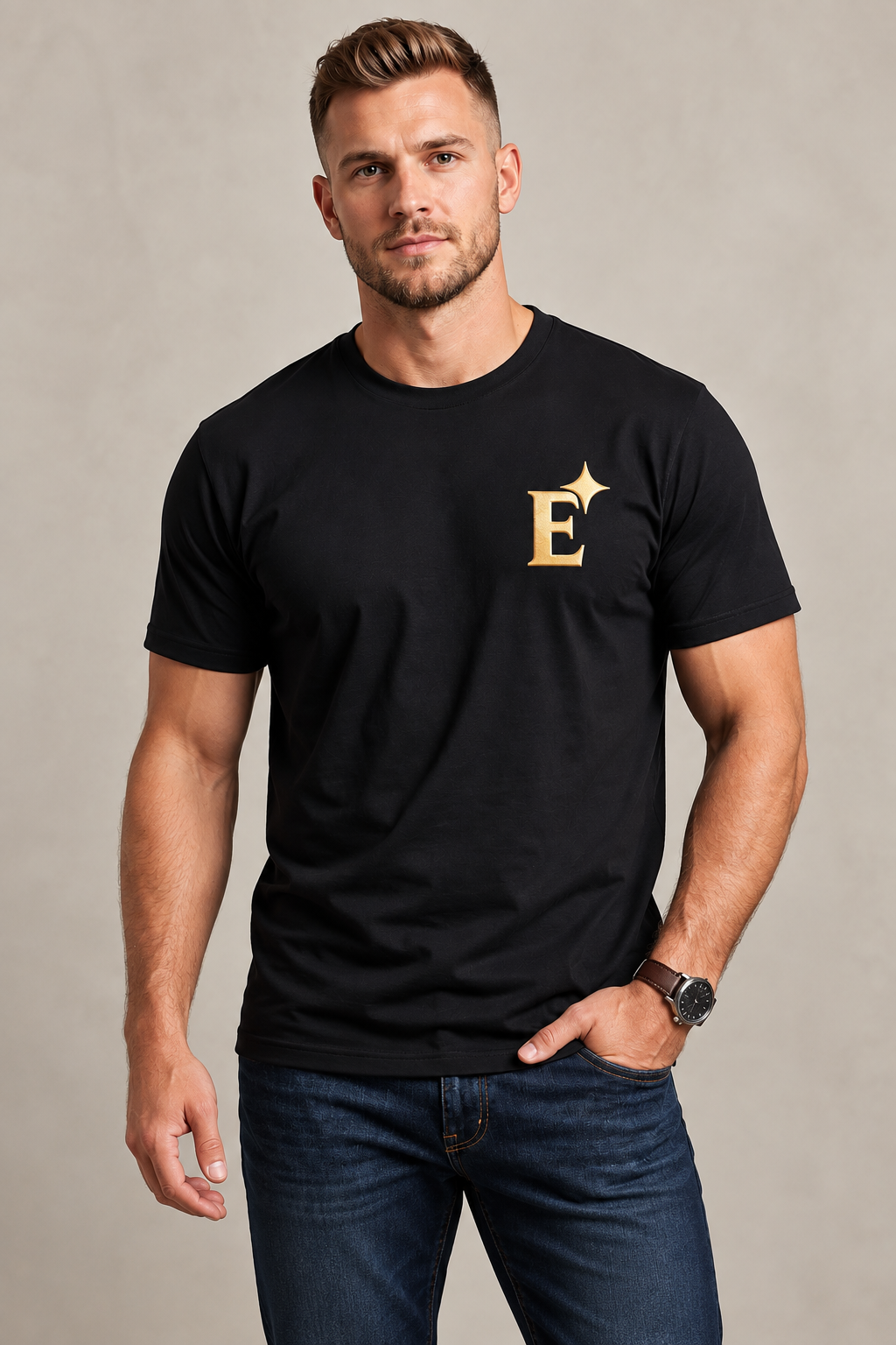EcomSquire Premium 100% Pure Cotton T-Shirt with Golden Logo | Trusted by Customers Across the USA