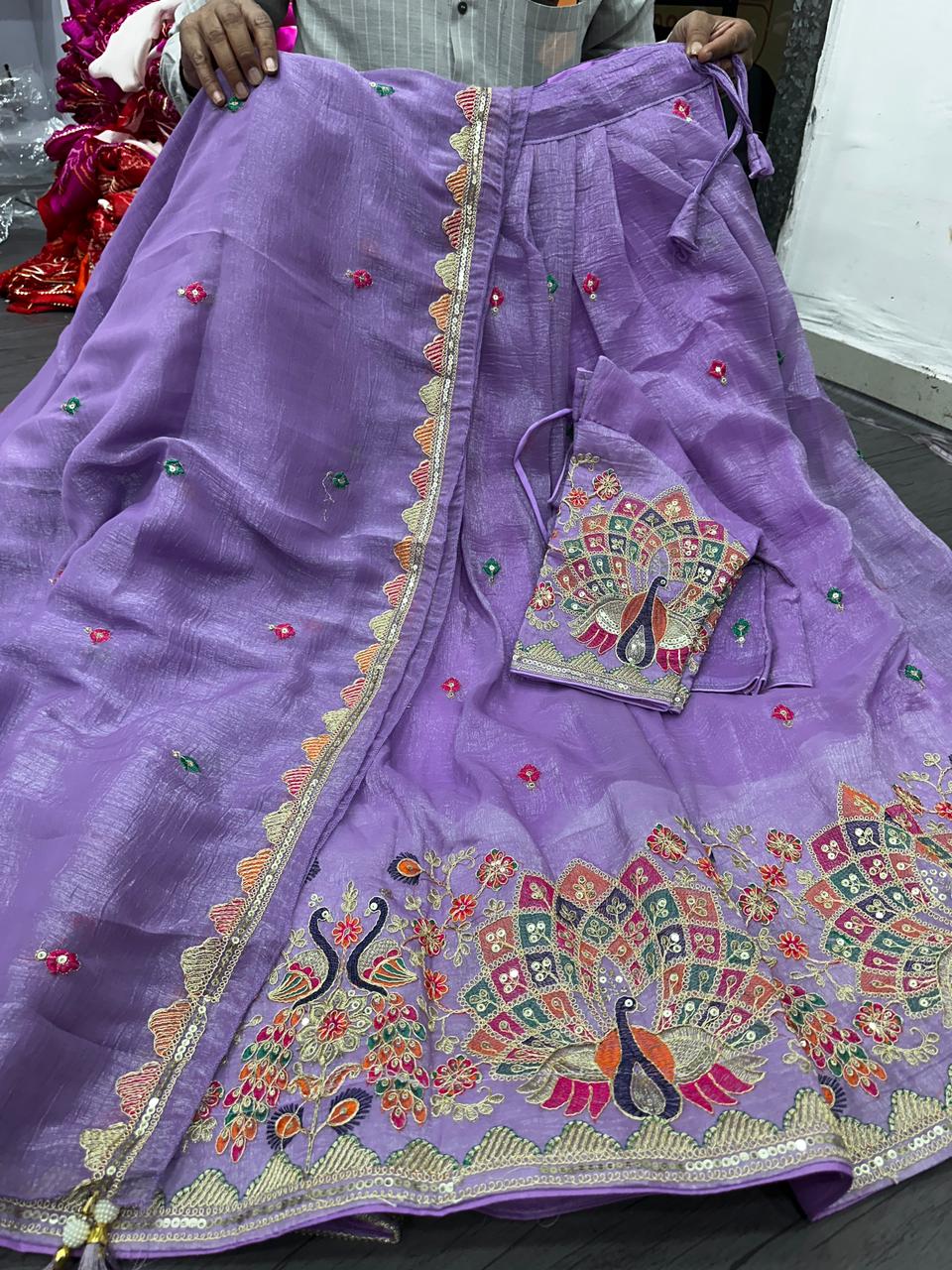 Festival Star Tissue Silk Lehenga Choli Set