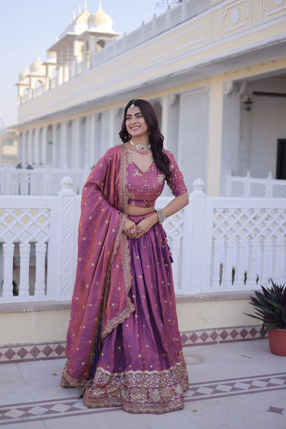 YSL Silk Embroidered Lehenga Choli Set