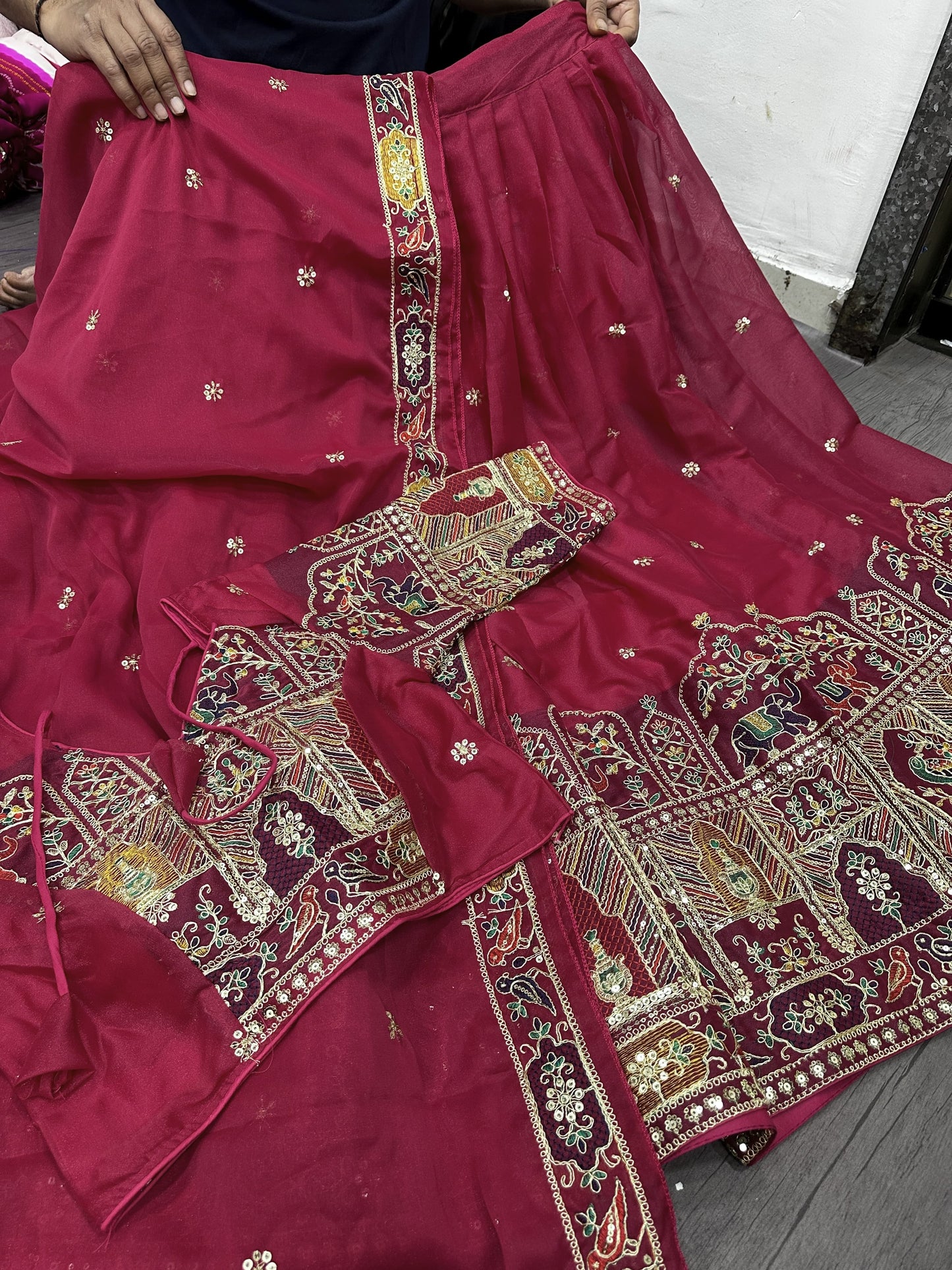 Heavy Embroidery Star Georgette Lehenga Choli Set
