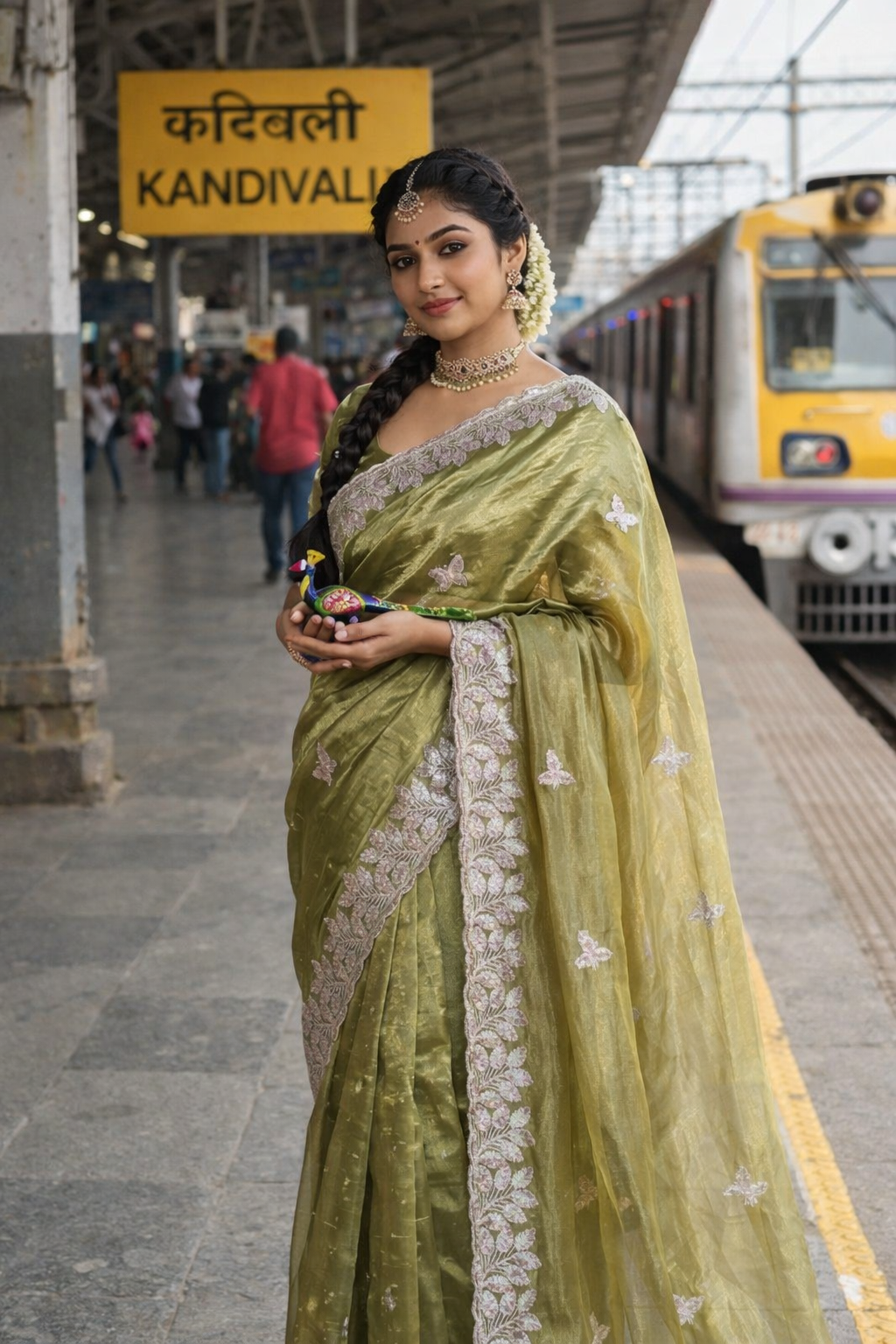 Titli Collection – Premium Chiffon Saree with Elegant Sequence Embroidery & Designer Border