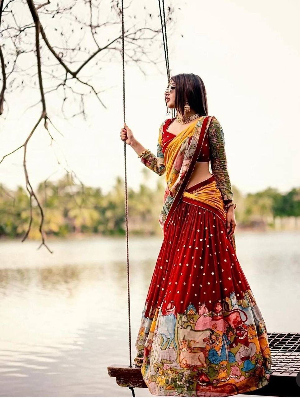 Kalamkari Georgette Lehenga Choli